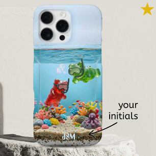 Silly Swimming Gummy Bears Custom Name  iPhone 16 Pro Max Case