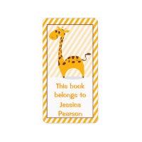 Silly This Book Belongs Giraffe Bookplate