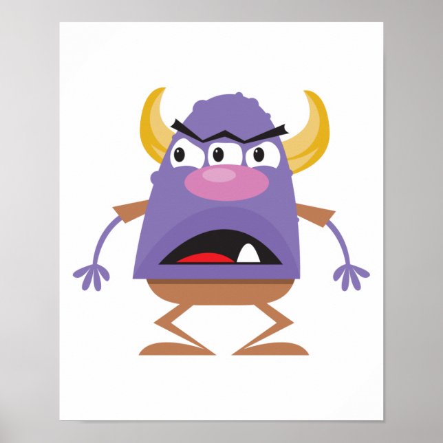 silly three-eyed ogre monster poster (Front)