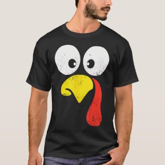 Silly Turkey Face Family Thanksgiving Dinner Mens  T-Shirt