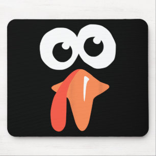 Silly Turkey Face Funny Thanksgiving Fall Joke Hum Mouse Pad