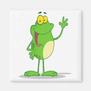 silly waving friendly froggy frog magnet