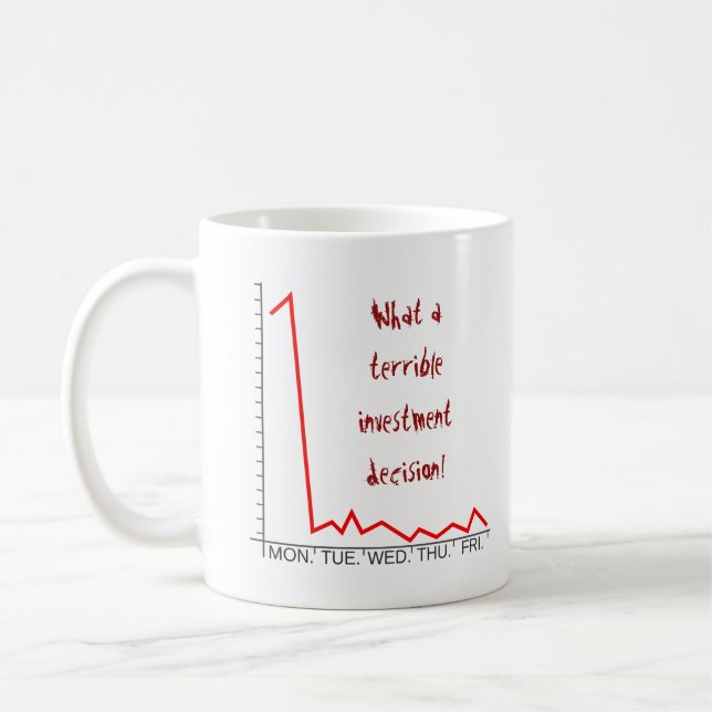 Silly "What a terrible investment decision!" Coffee Mug (Left)