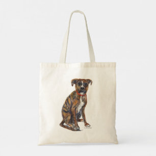 silly whimsical tote with rescue pup painting bag