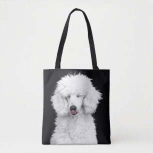 Silly White Poodle Tote Bag