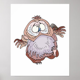 silly wobbly owl poster