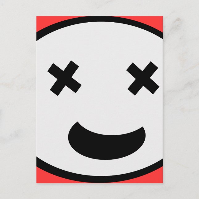 Silly X Eyes Oval Face Postcard (Front)