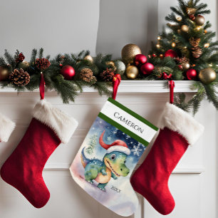 Silly Xmas Dinosaur Large Christmas Stocking