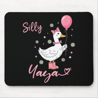 Silly Yaya Cute Goose Grandmother Family Matching Mouse Pad