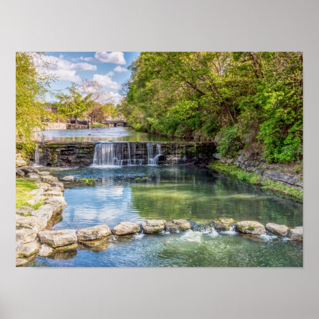 Siloam Springs Sager Creek Waterfall Poster (Front)