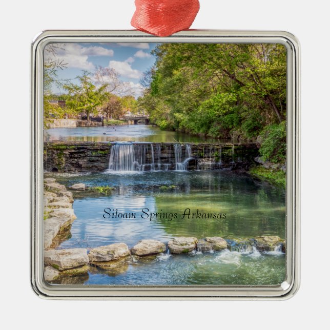 Siloam Springs Sager Waterfall Premium Ornament (Front)