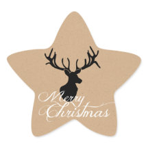Silouette Deer Christmas Stickers
