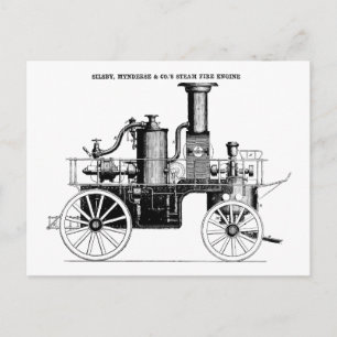 Silsby 1858 Steam Fire Engine Postcard