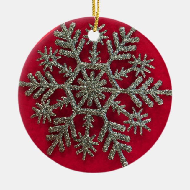 Silvar Snowflake Ceramic Ornament (Front)