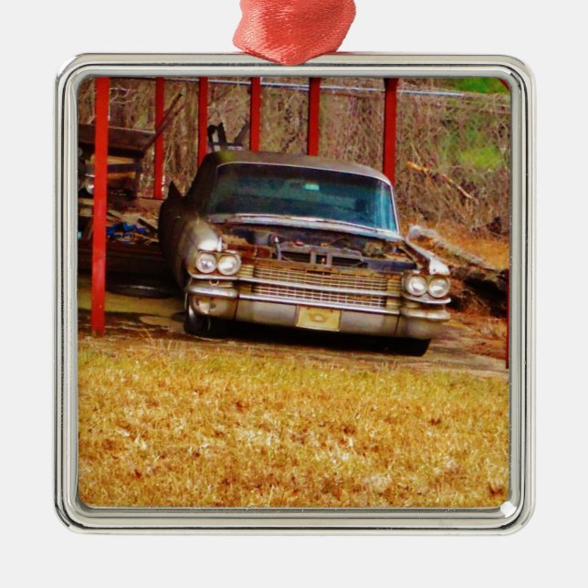 Silver 1963 Sadan Deville Metal Tree Decoration (Front)