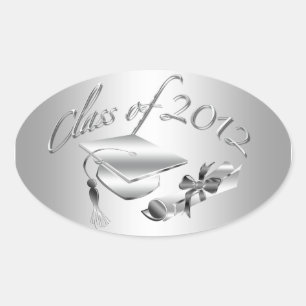 Silver 2012 Graduation Cap & Diploma Seals