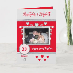 Silver 25th anniversary add photo names red card