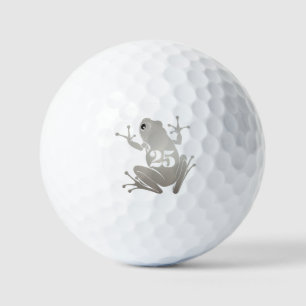Silver 25th Anniversary Frog "GO" Custom  Golf Balls