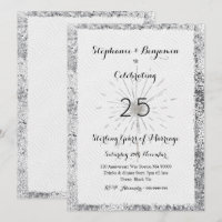 Silver 25th Anniversary Glitter Elegant Chic