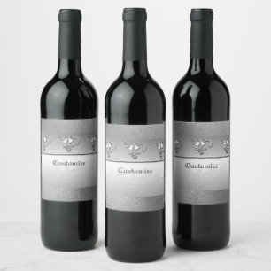 Silver 25th Anniversary Wine Label