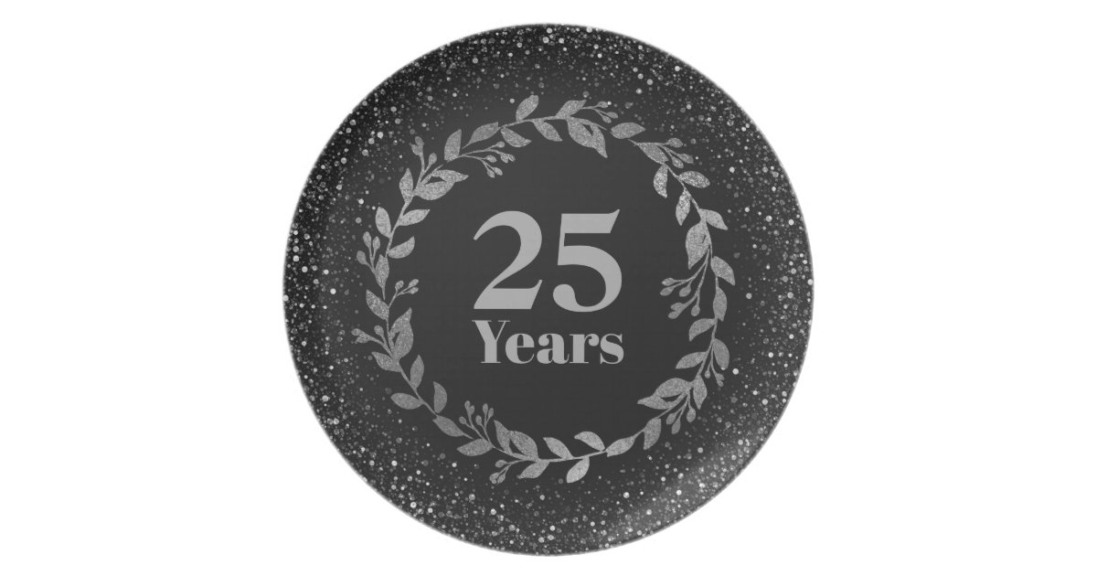 Silver 25th Wedding Anniversary Gift 25 Years Plate | Zazzle.co.nz