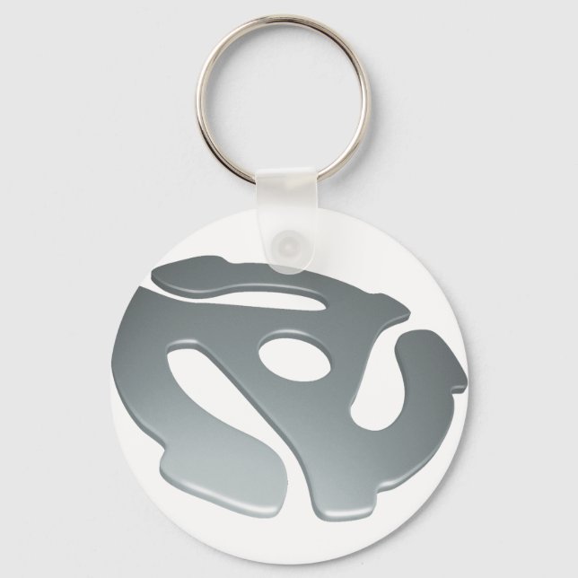 Silver 3D 45 RPM Adapter Key Ring (Front)