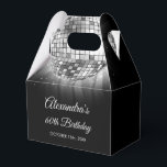 Silver 60th Birthday Party 70's Disco Ball Favour Box<br><div class="desc">Elevate your 60th birthday celebration with our Silver 60th Birthday Party 70's Disco Ball Gift Box, designed to add a touch of sophistication and retro flair to your milestone bash. In a shimmering shade of silver, this gift box exudes elegance and nostalgia. The disco ball graphic transports you back to...</div>