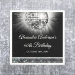 Silver 60th Birthday Party 70's Disco Ball Napkin<br><div class="desc">Elevate your 60th birthday celebration with our Silver 60th Birthday Party 70's Disco Ball Napkins, designed to add a touch of sophistication and retro flair to your milestone bash. In a shimmering shade of silver, these napkins exude elegance and nostalgia. The disco ball graphic transports you back to the disco...</div>