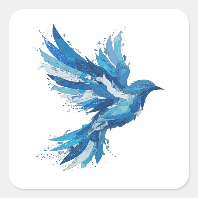 Silver Abstract Art Craft Sticker (Front)