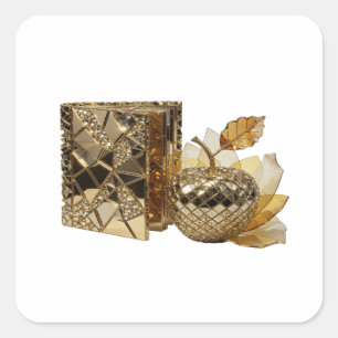Silver Abstract Art Decal Art Square Sticker