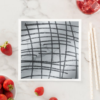 Silver Abstract Lines Napkins