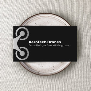 Silver Aerial Drone Photography and Videography  Business Card