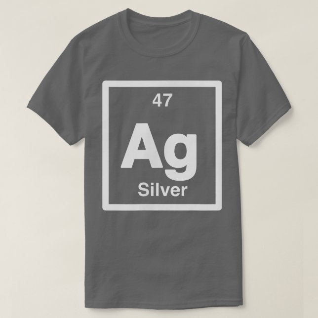 Silver - Ag - Periodic Table of Elements - Science T-Shirt (Design Front)