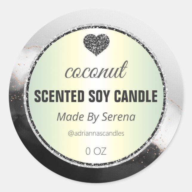 Silver Agate Soy Candle Product Labels (Front)