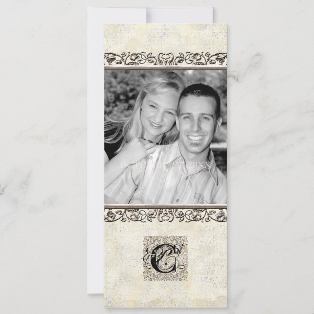 Silver Age of Elegance, Photo Wedding Invitation (Front)