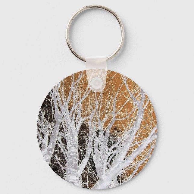 Silver Alder Tree Art Keychain (Front)