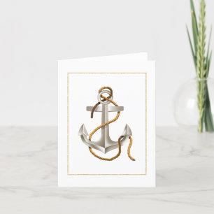 Silver Anchor and Rope All Occasion Note card