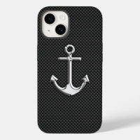 Silver Anchor on Carbon Fibre