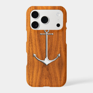 Silver Anchor on Teak Veneer Nautical Lifestyle