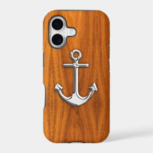 Silver Anchor on Teak Veneer Styles