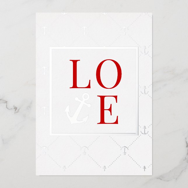 Silver Anchor & Red LOVE Valentine's Day (Front)
