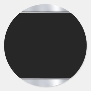Silver And Black Blank Modern Elegant Template Classic Round Sticker