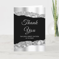 Silver and Black Glam Tears Sweet Sixteen