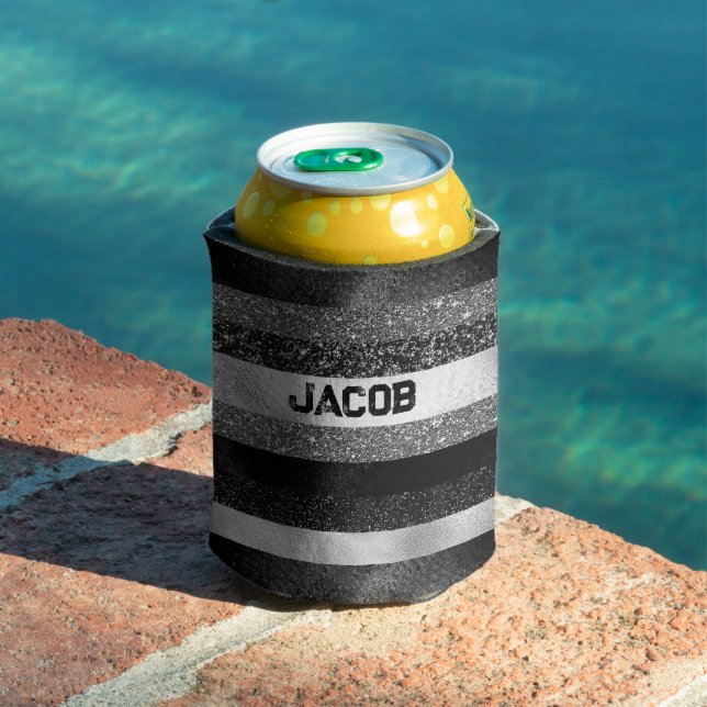 Silver and Black Glitter Can Cooler (In Situ Pool)