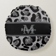 silver and black glittery monogramed personalised