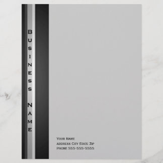 Silver and Black Metal Look Letterhead Design