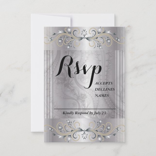 Silver and Black Rsvp card (Front)