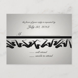Silver and Black Saxophone Response Card