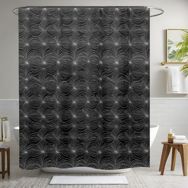 Silver and Black Shower Curtain (Creator Uploaded)
