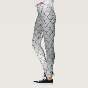 Silver and black snakeskin pattern dress leggings
